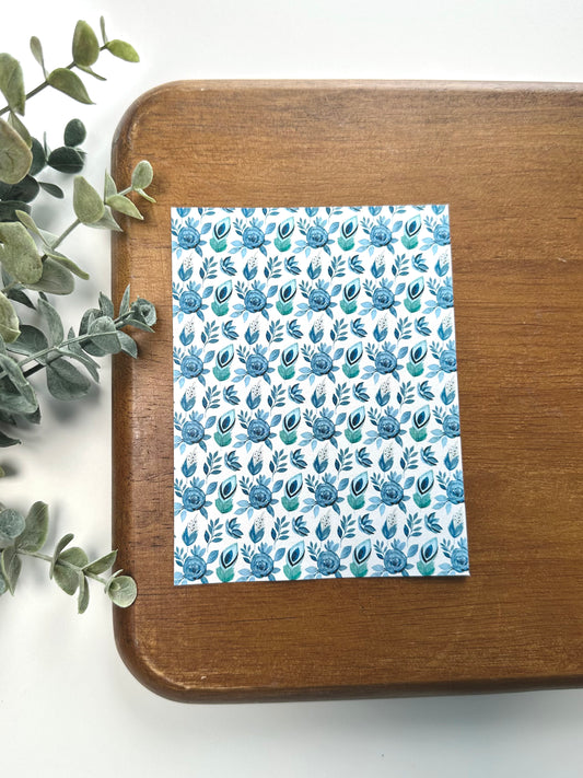 Watercolor Roses & Peacock Feathers | FL037 | Image Transfer Paper