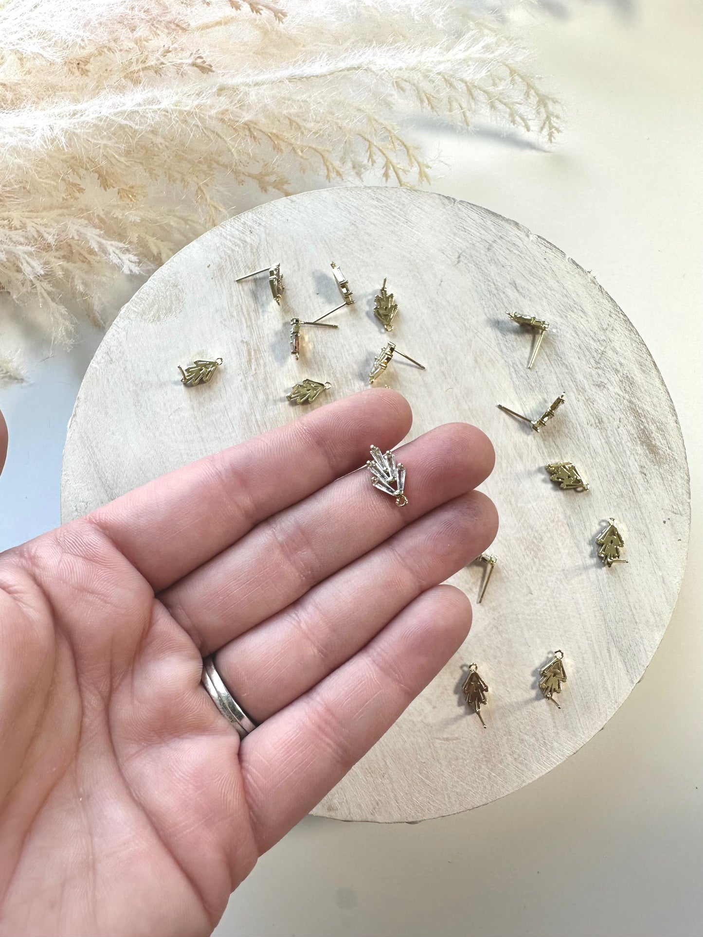 CZ Earring Post - Gold (10pc)