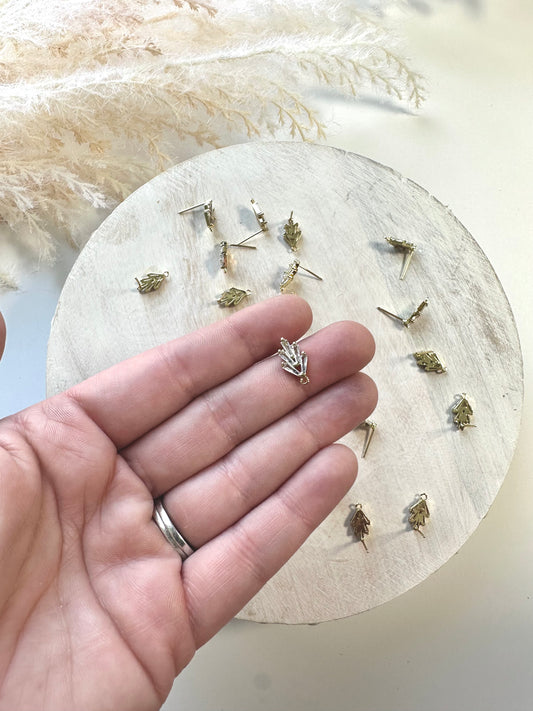 CZ Earring Post - Gold (10pc)