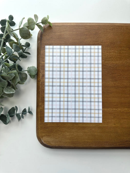 Blue and Tan Crosshatch Plaid | PL05 | Image Transfer Paper