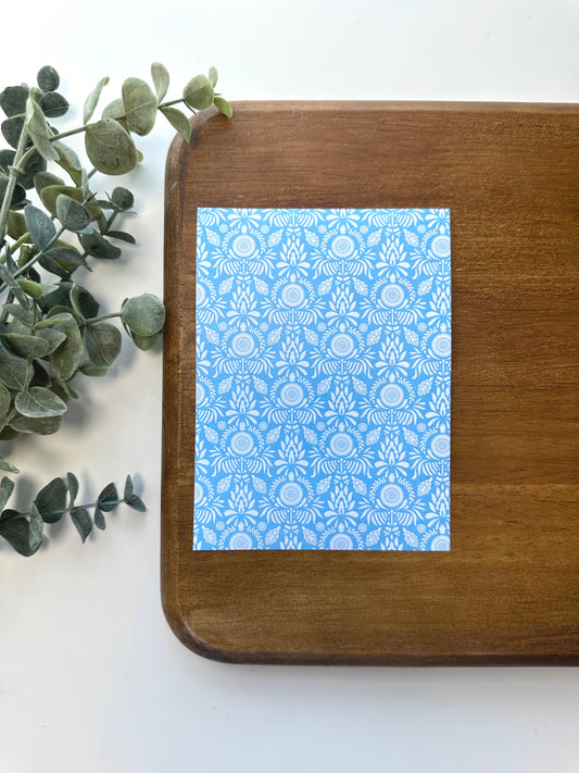 White on Blue Folklore | FK01 | Image Transfer Paper