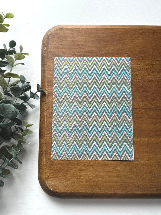 Teal & Pink Chevron | AB05 | Image Transfer Paper