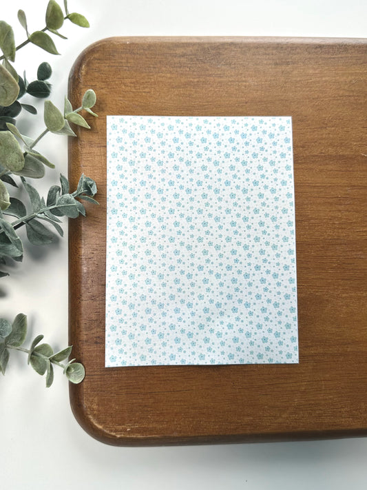 Retro Blue Flowers | RT12 | Image Transfer Paper