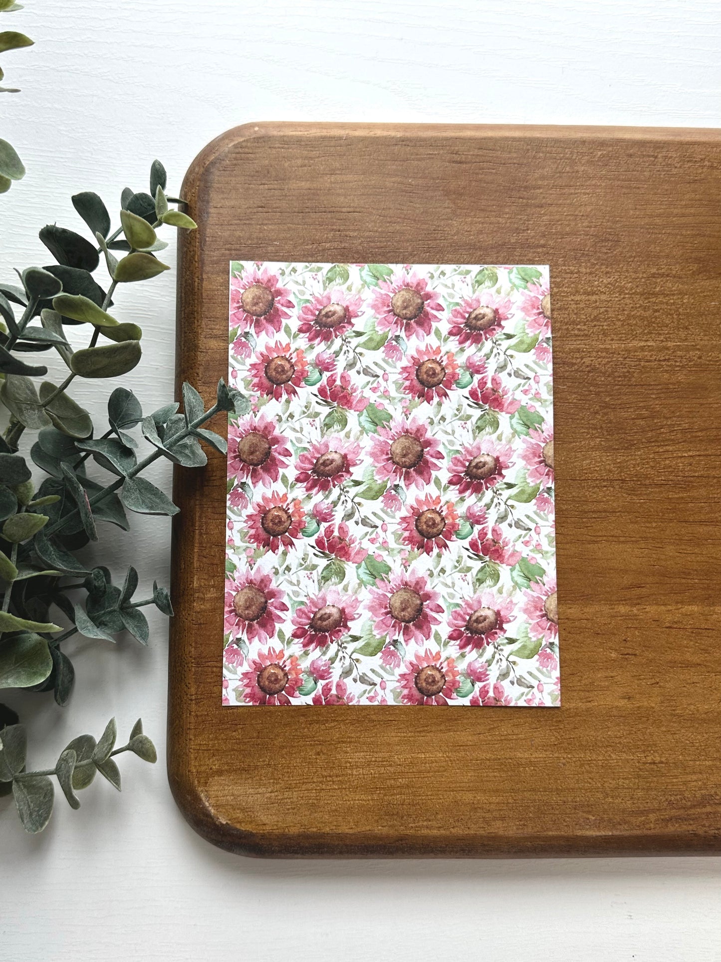 Cranberry Sunflowers | FL039 | Image Transfer Paper