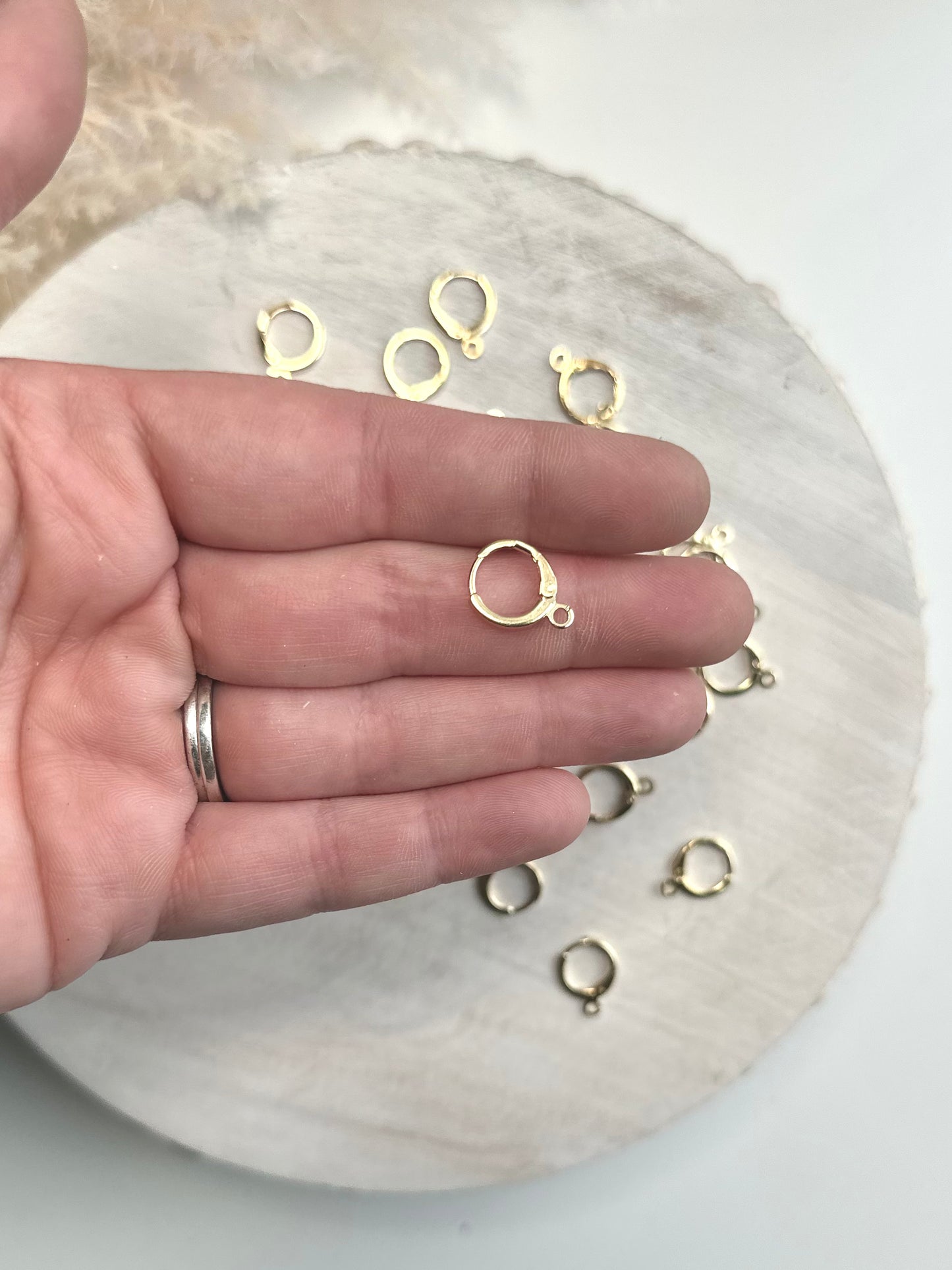 Huggie Leverback Earring Post - Gold (10pc)