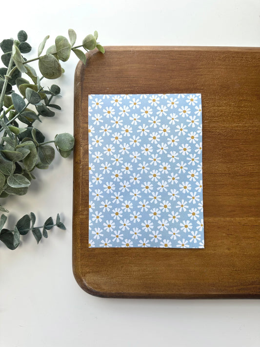 White on Blue Daisies | DA01 | Image Transfer Paper